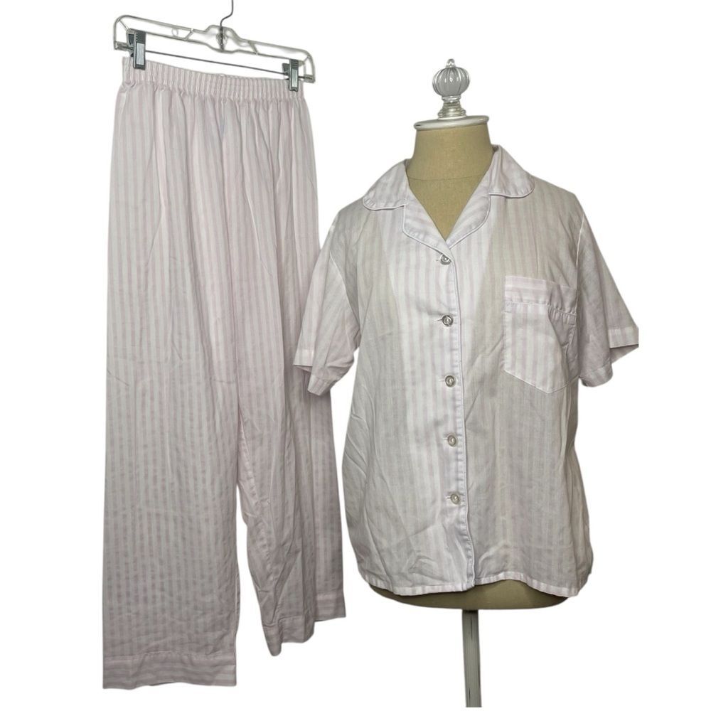 Vintage National Petite Small Pink Striped Pj Pajama Set Classic